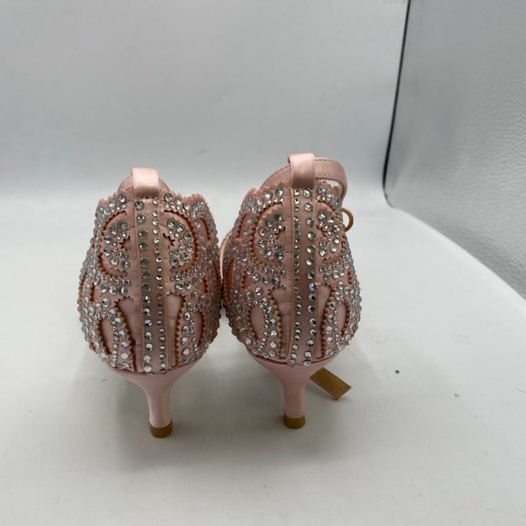 XYD Rhinestones Ankle Strap Peep Toe Wedding Sandals - Picture 5 of 8